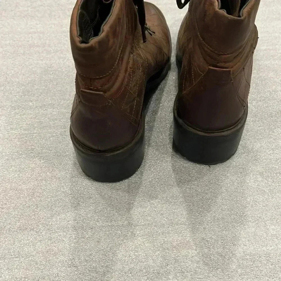 [US10]Steve Madden Donella Women Brown 2” Block Heeled Leather Ankle Boots - Picture 6 of 9